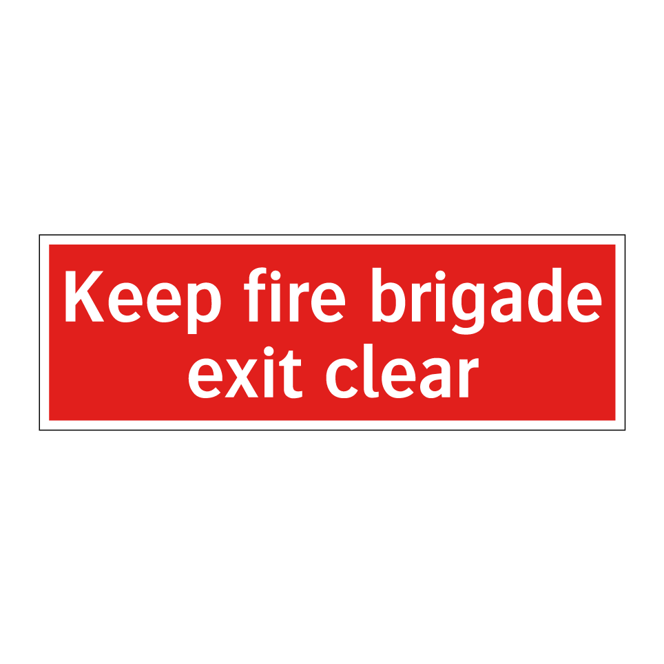 Keep fire brigade exit clear