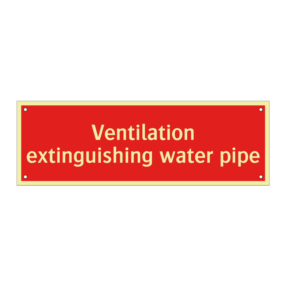 Ventilation extinguishing water pipe