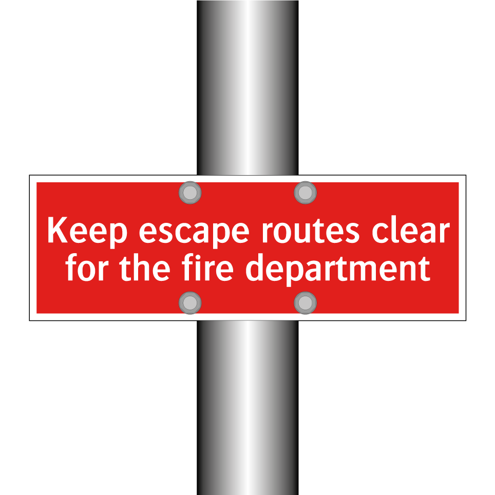 Keep escape routes clear for the fire department