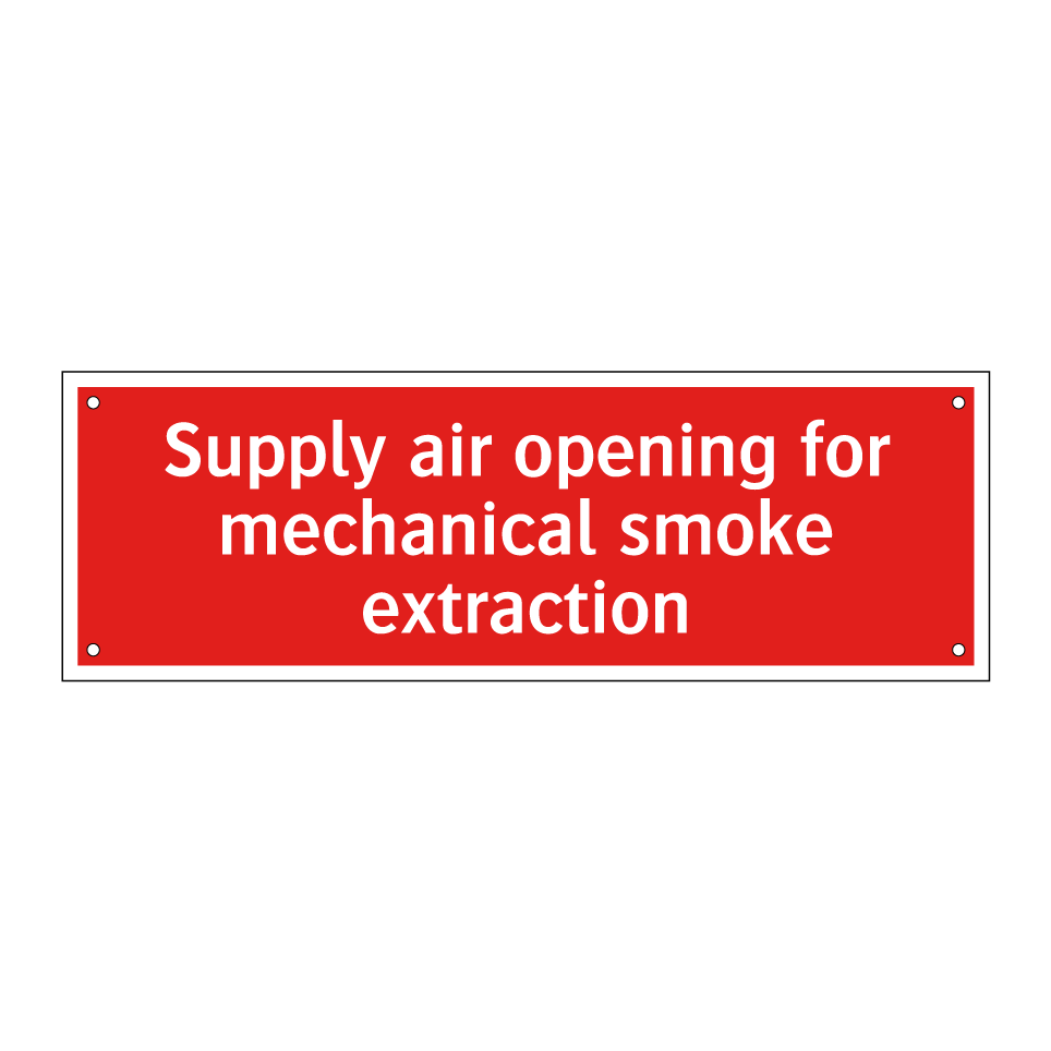 Supply air opening for mechanical smoke extraction