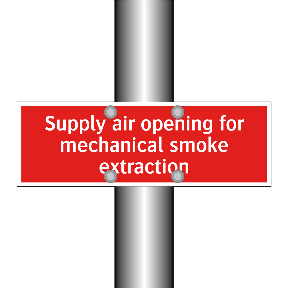 Supply air opening for mechanical smoke extraction