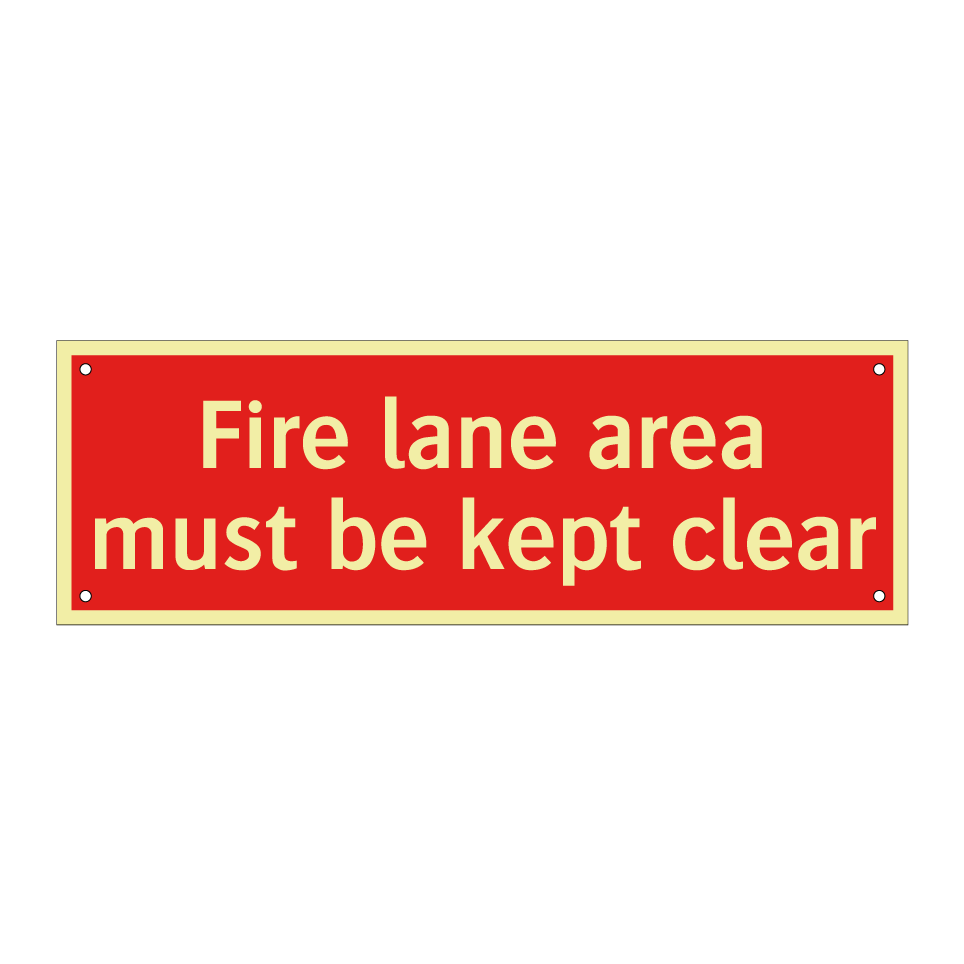 Fire lane area must be kept clear