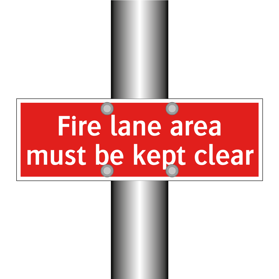 Fire lane area must be kept clear