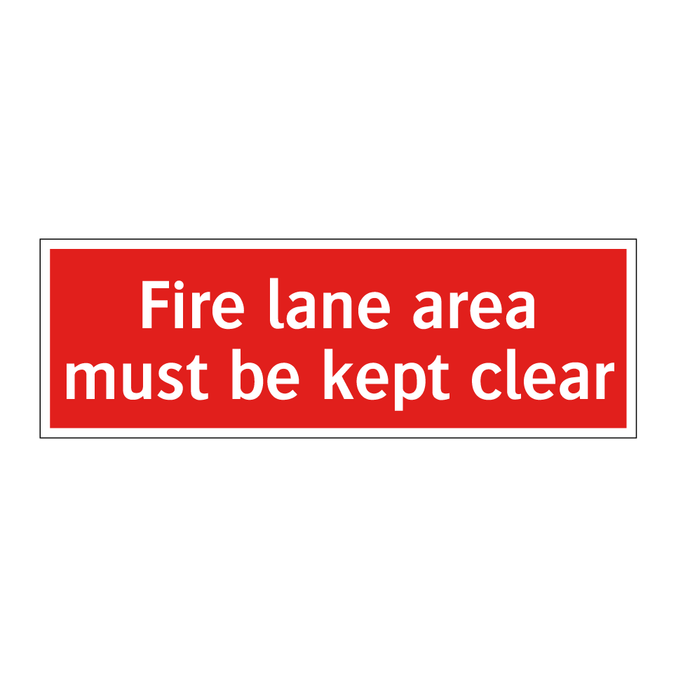 Fire lane area must be kept clear