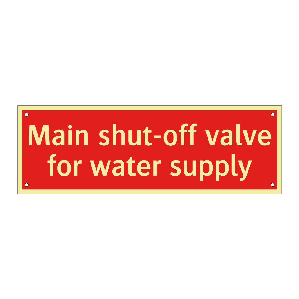 Main shut-off valve for water supply