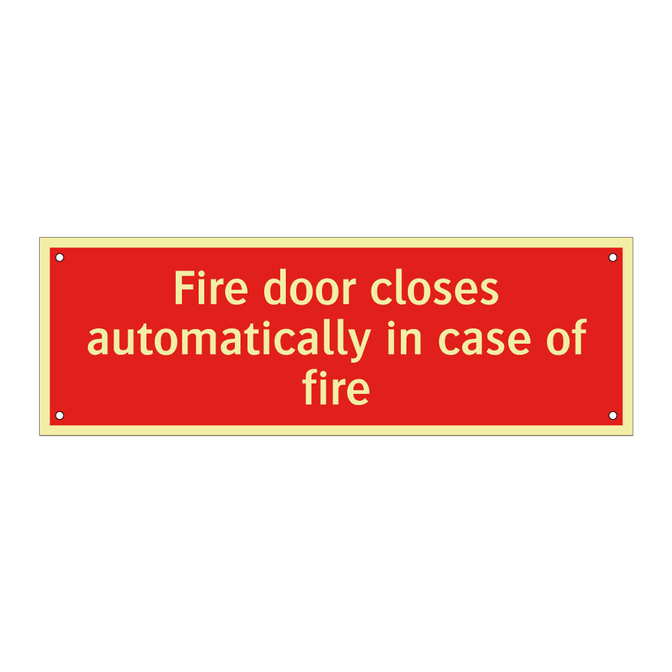 Fire door closes automatically in case of fire