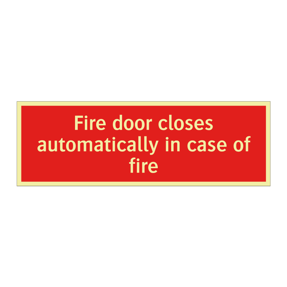 Fire door closes automatically in case of fire