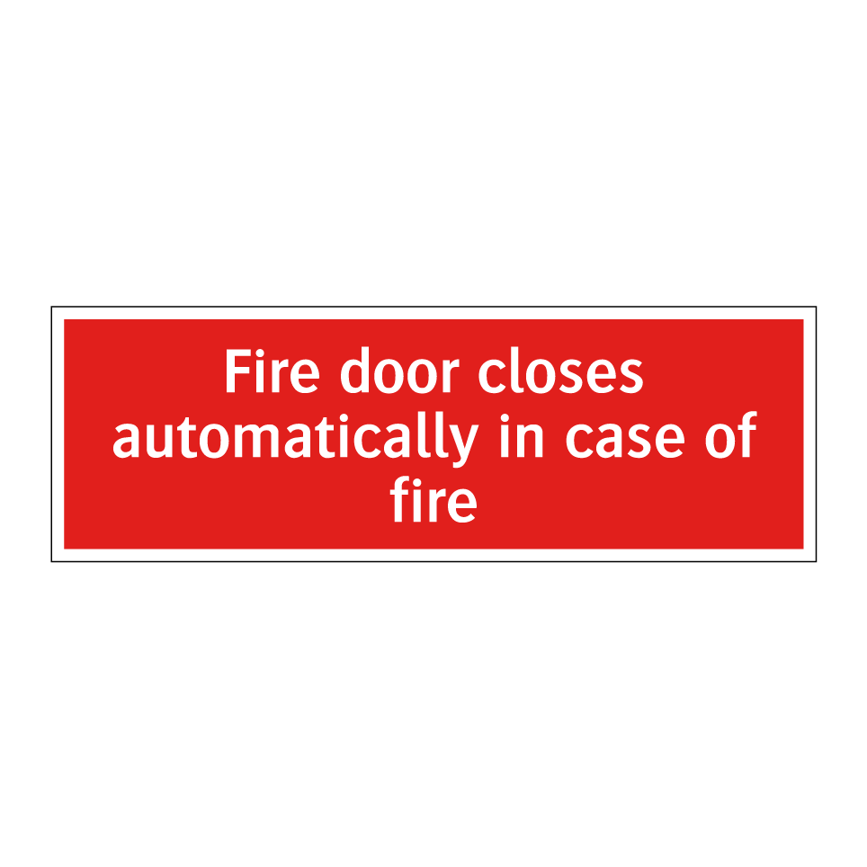 Fire door closes automatically in case of fire