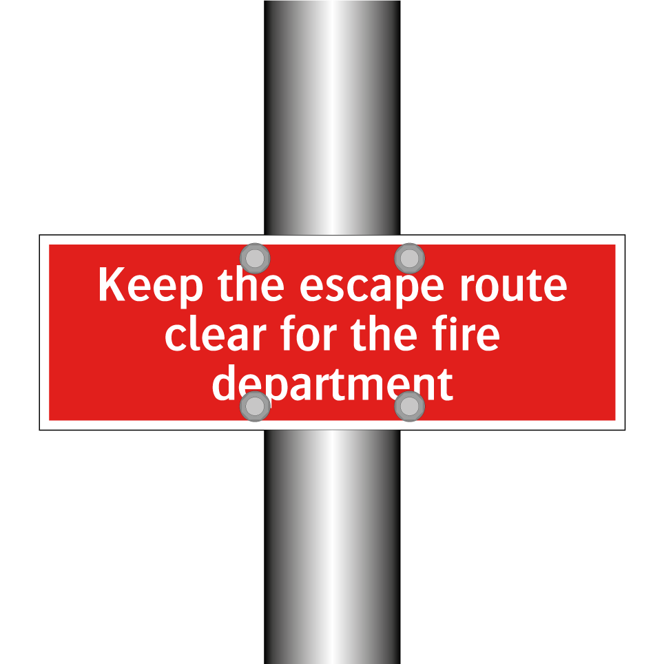 Keep the escape route clear for the fire department