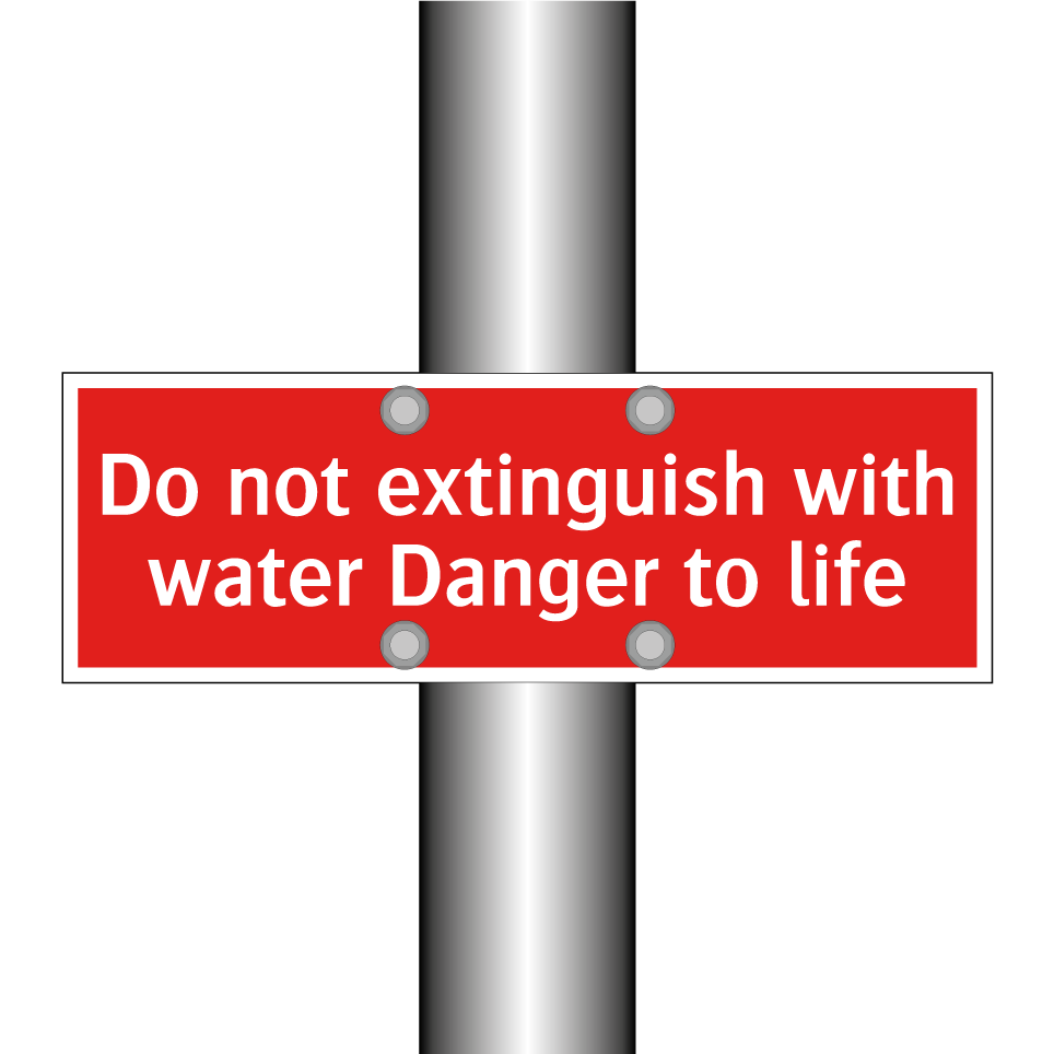 Do not extinguish with water Danger to life