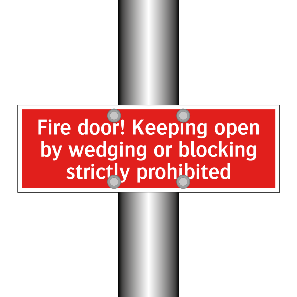 Fire door! Keeping open by wedging or blocking strictly prohibited