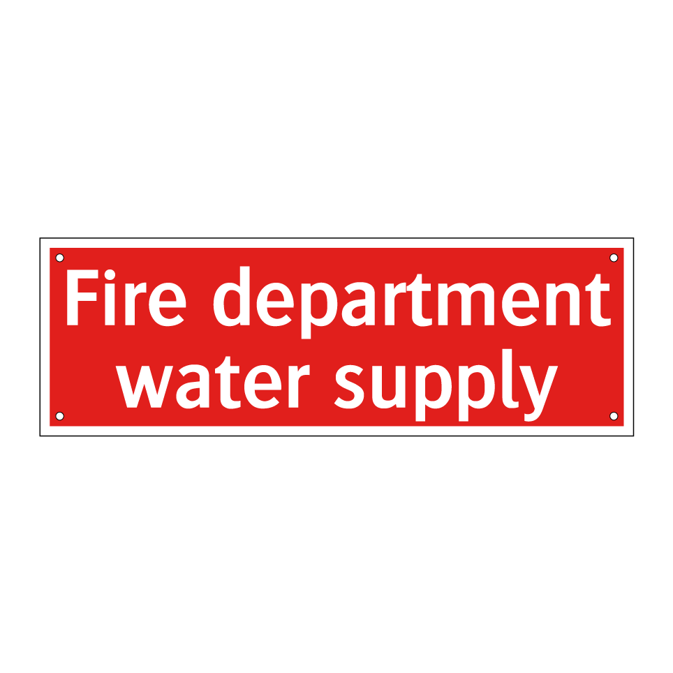 Fire department water supply