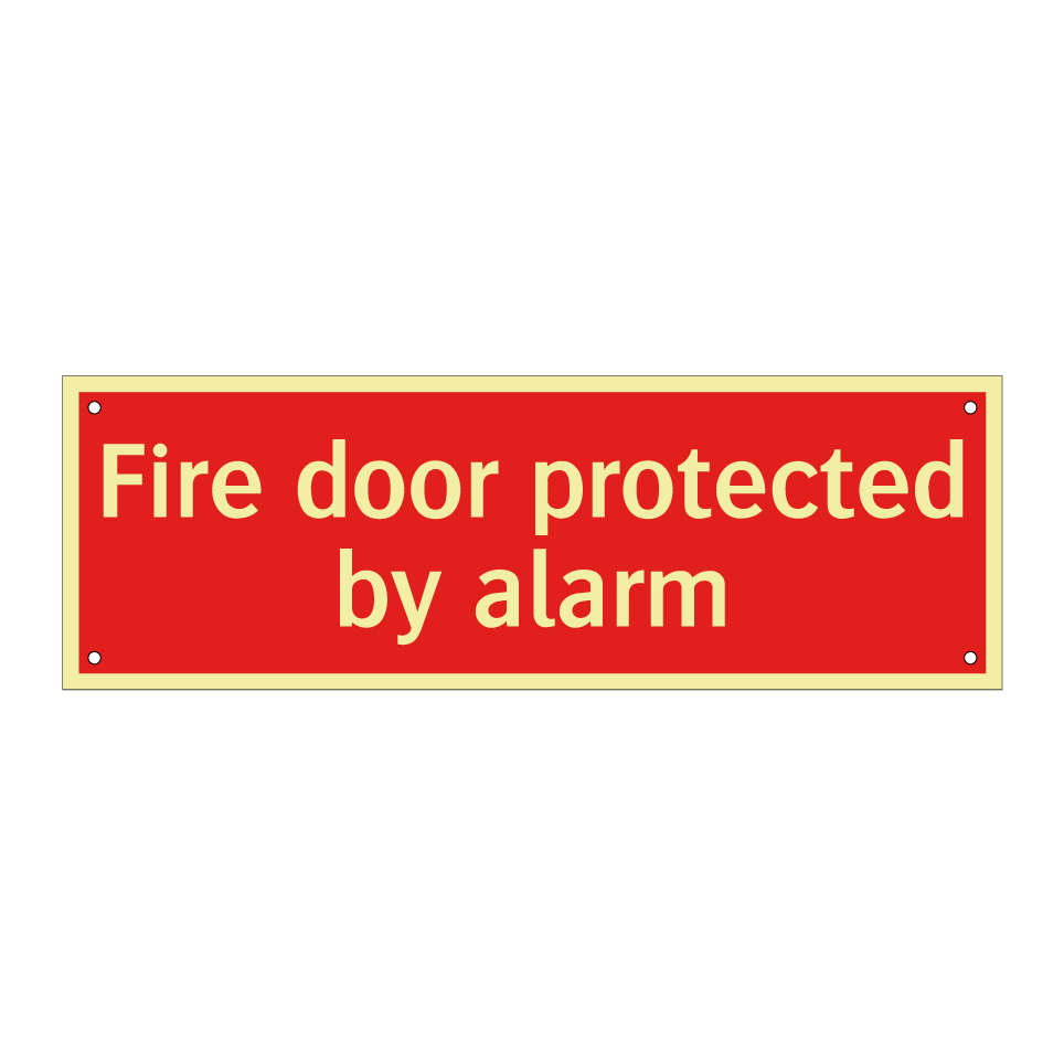 Fire door protected by alarm