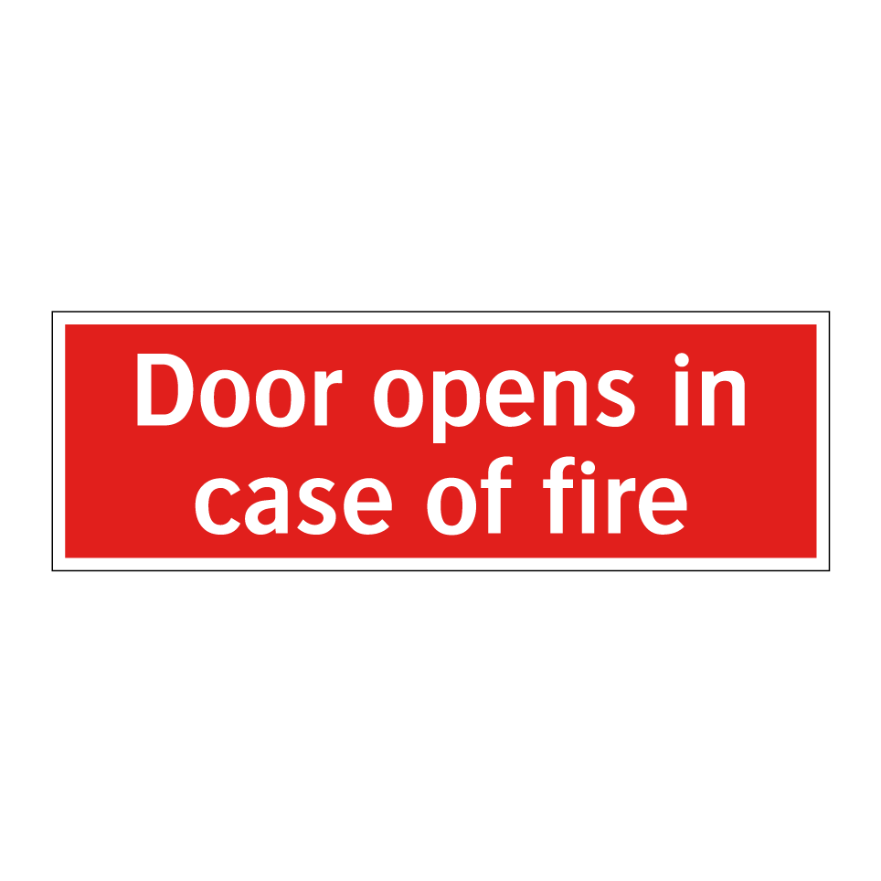 Door opens in case of fire