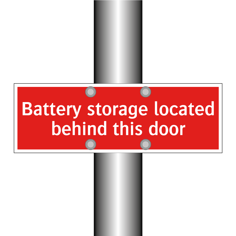 Battery storage located behind this door