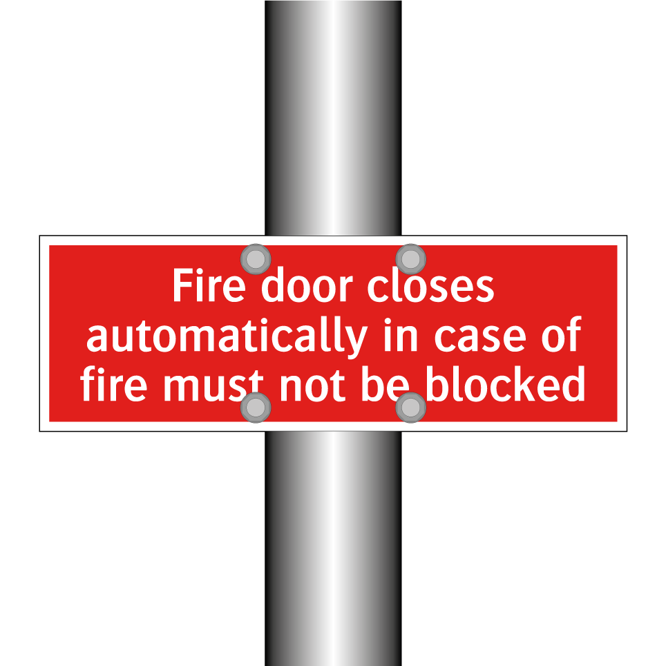 Fire door closes automatically in case of fire must not be blocked