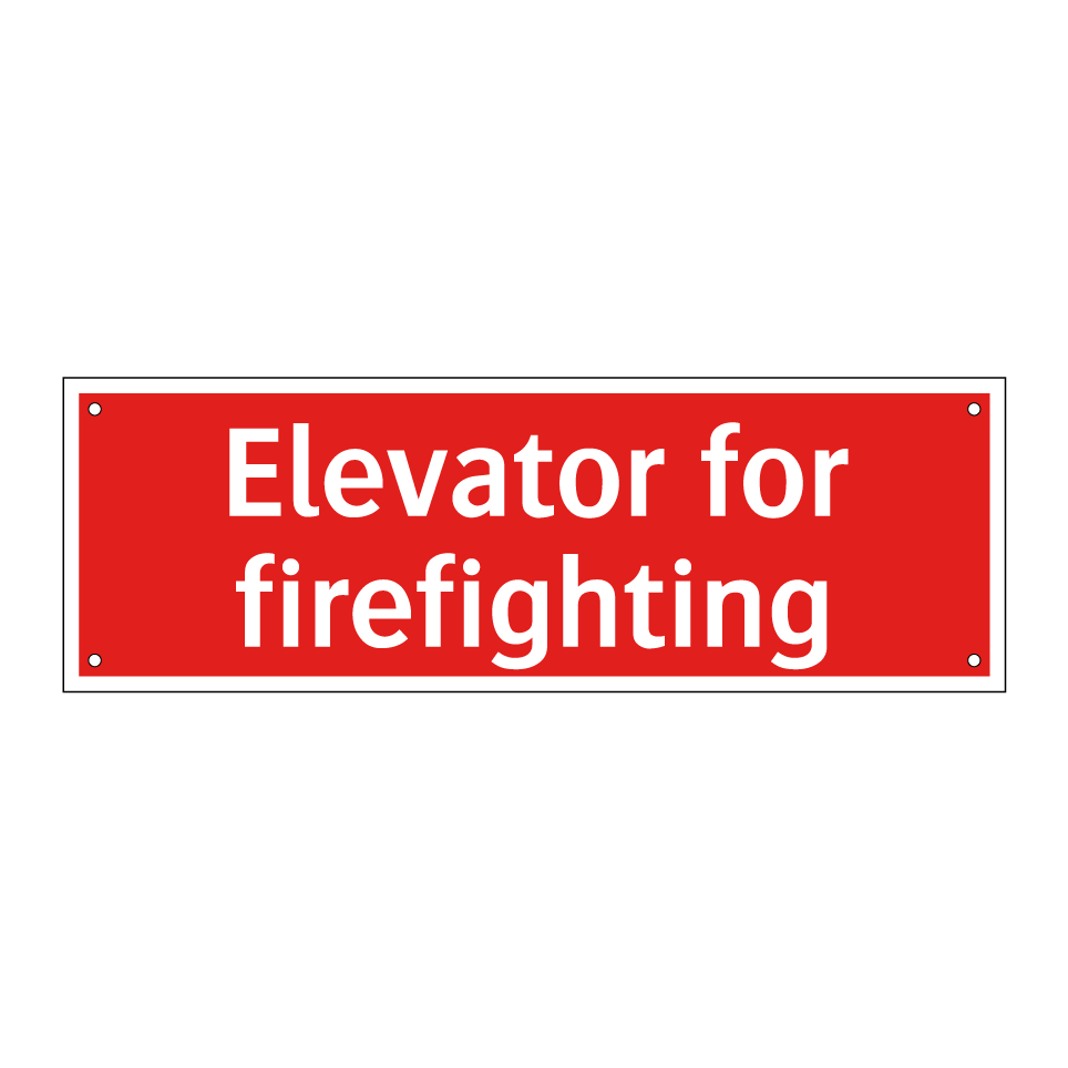Elevator for firefighting
