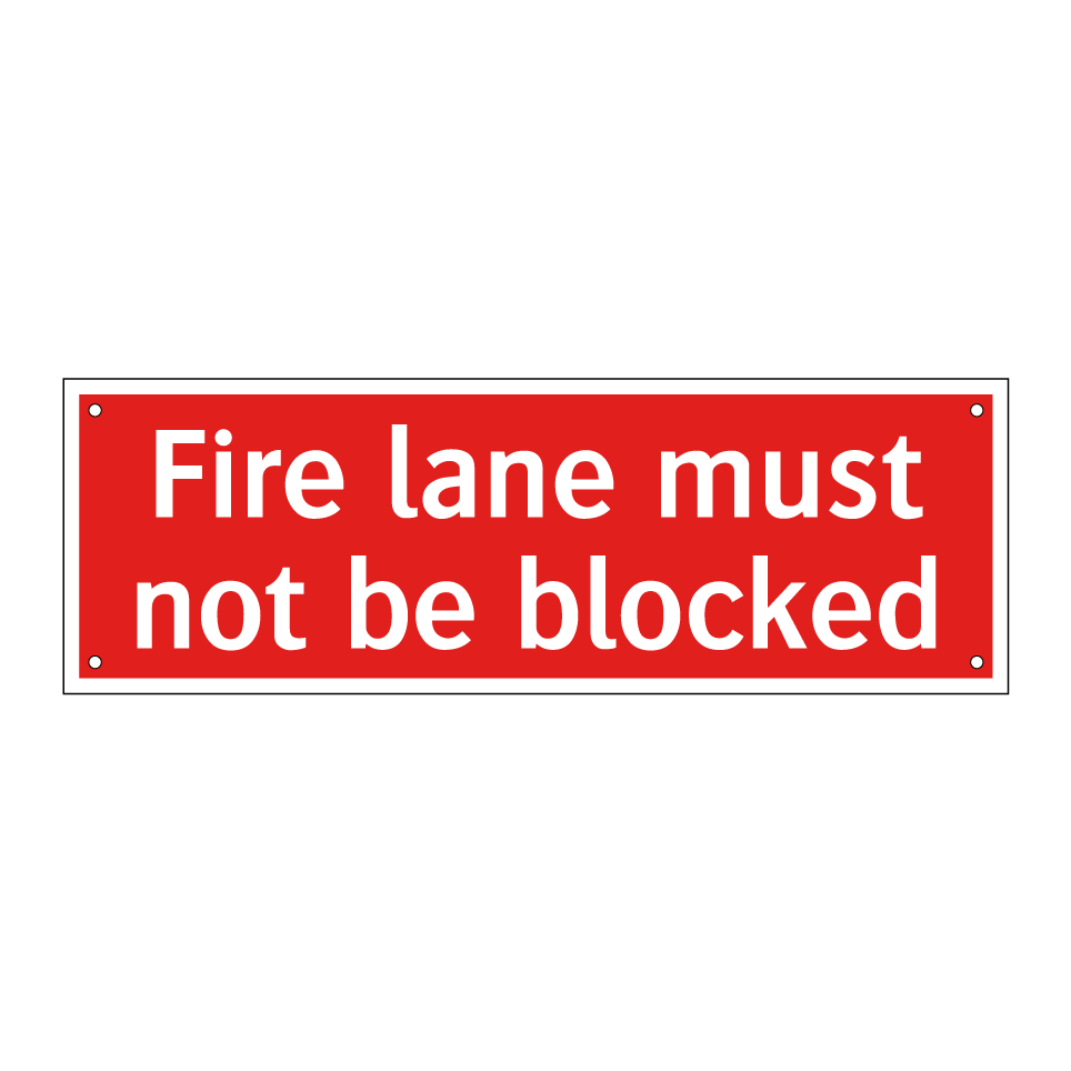 Fire lane must not be blocked