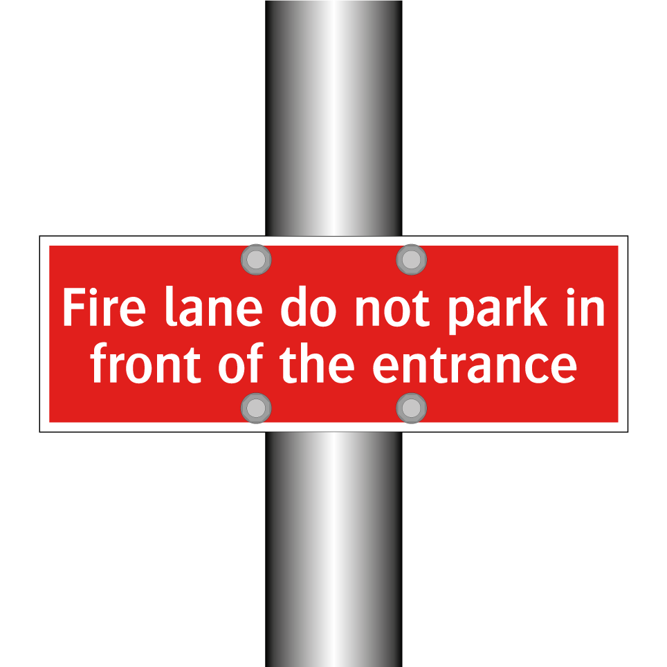 Fire lane do not park in front of the entrance