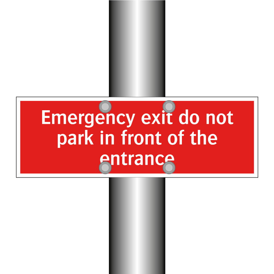 Emergency exit do not park in front of the entrance