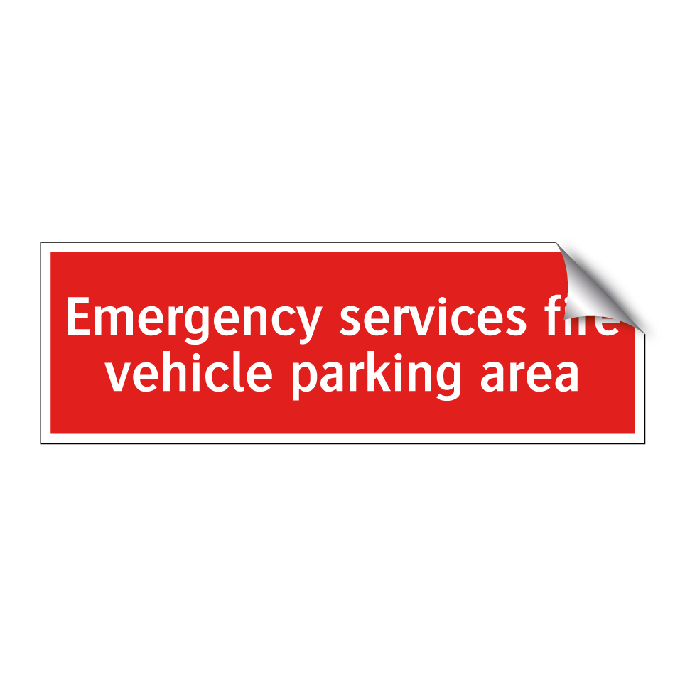 Emergency services fire vehicle parking area
