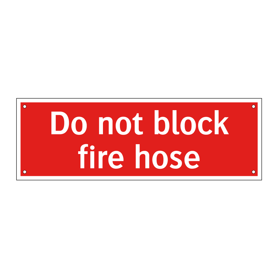 Do not block fire hose