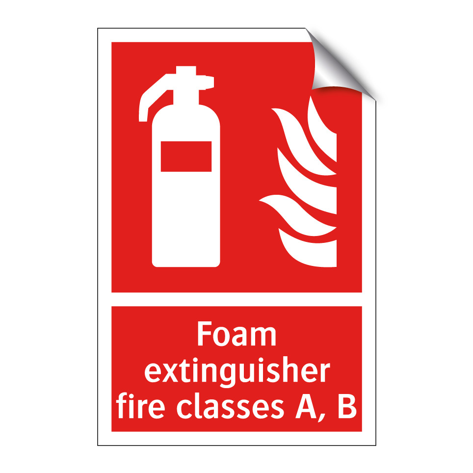 Foam extinguisher fire classes A, B