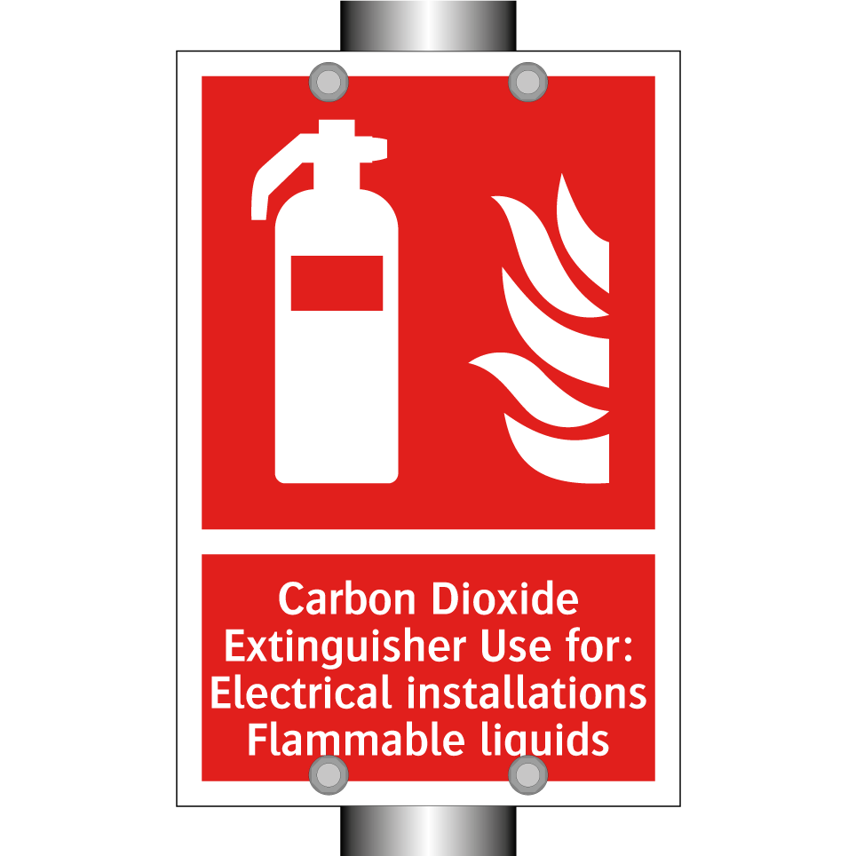Carbon Dioxide Extinguisher Use for: Electrical installations Flammable liquids