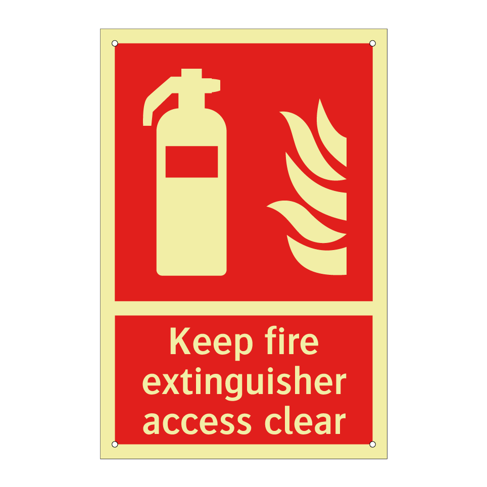 Keep fire extinguisher access clear