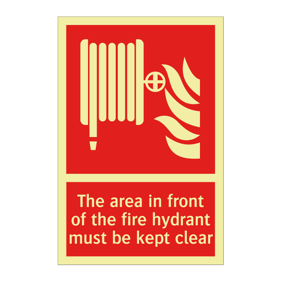 The area in front of the fire hydrant must be kept clear