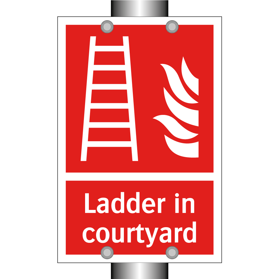 Ladder in courtyard