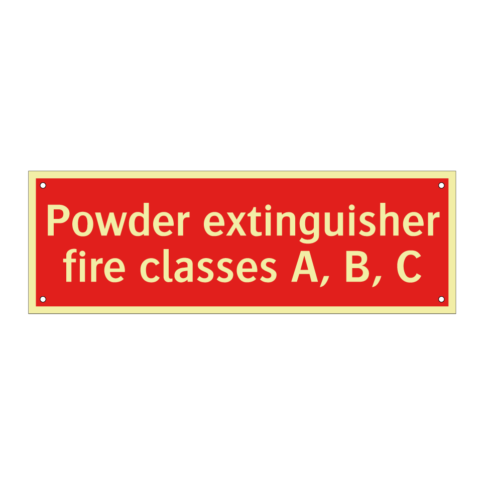 Powder extinguisher fire classes A, B, C