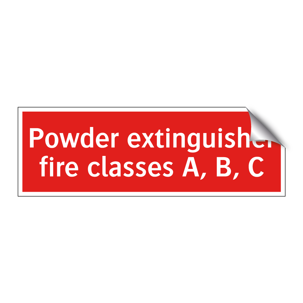 Powder extinguisher fire classes A, B, C