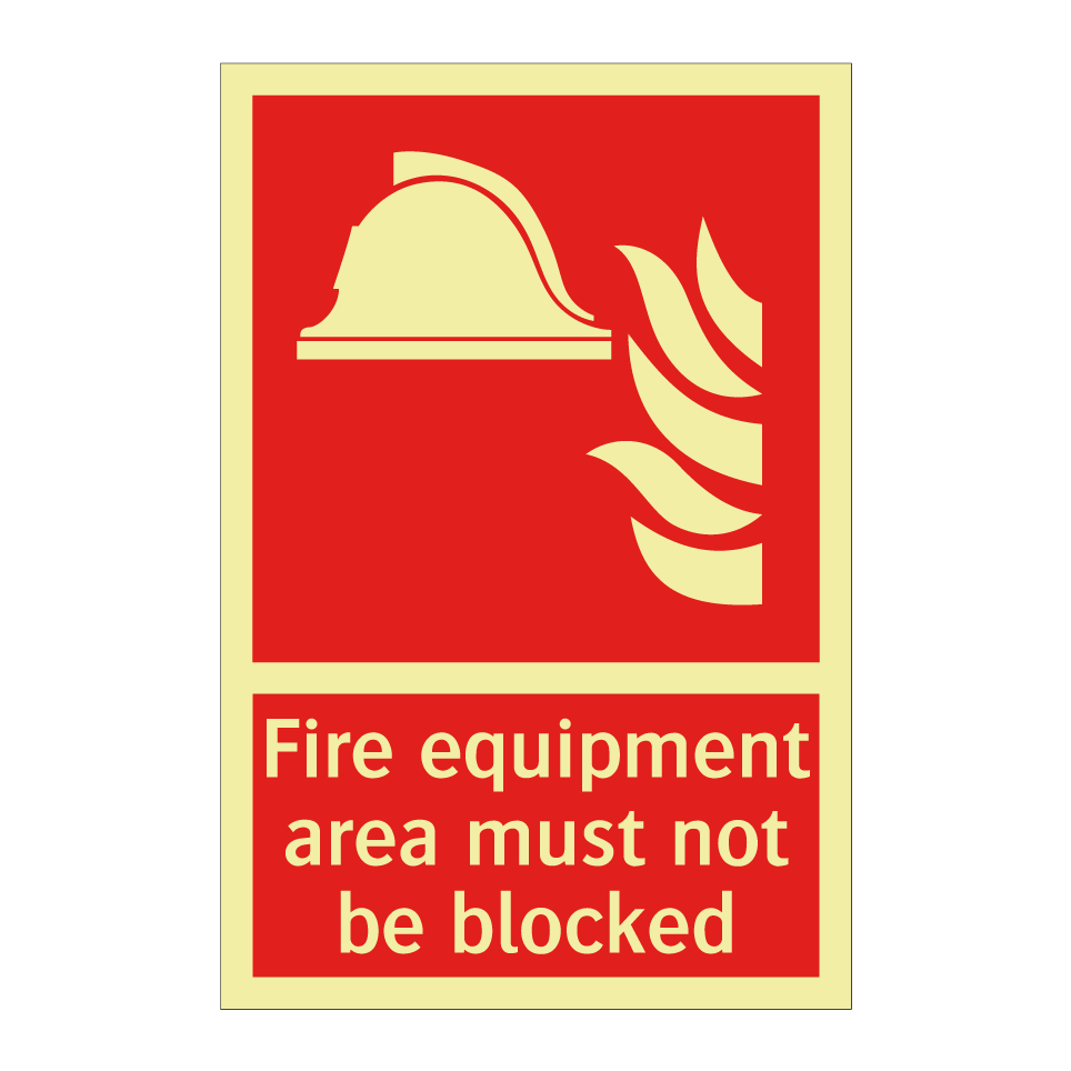 Fire equipment area must not be blocked
