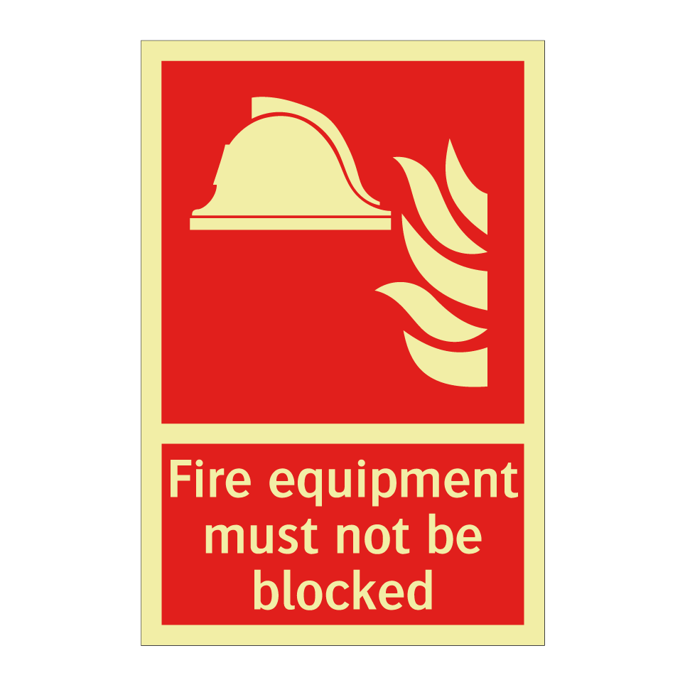 Fire equipment must not be blocked