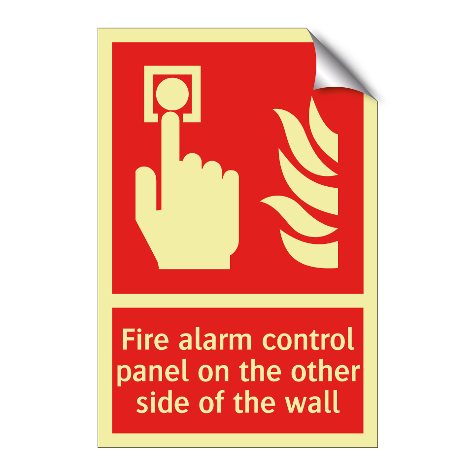 Fire alarm control panel on the other side of the wall