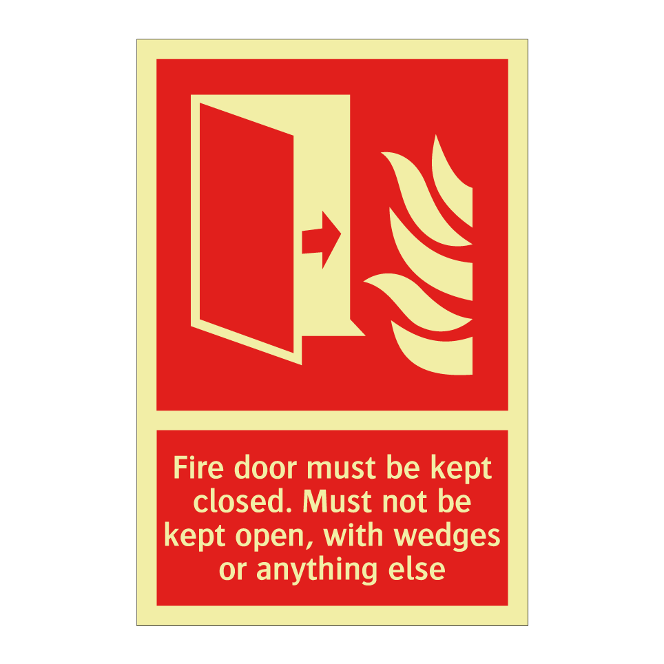 Fire door must be kept closed. Must not be kept open, with wedges or anything else