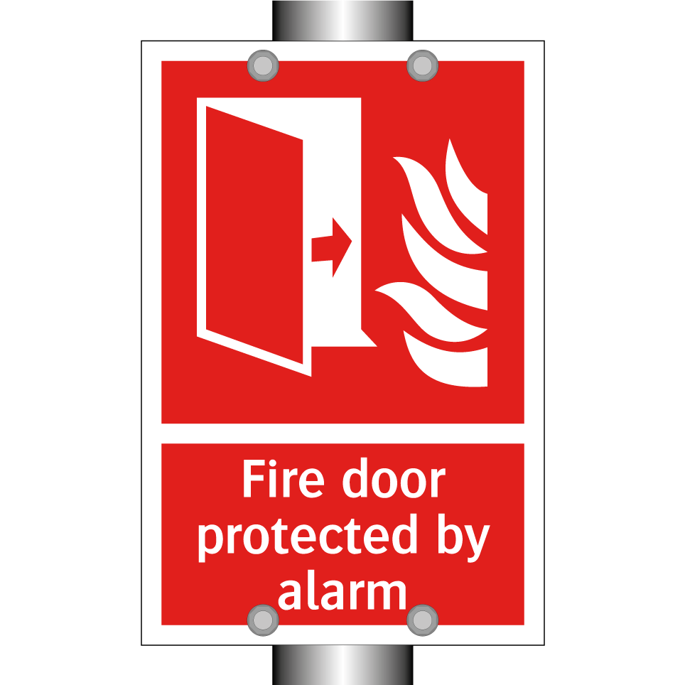 Fire door protected by alarm