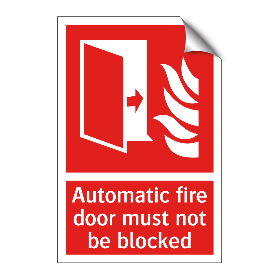 Automatic fire door must not be blocked