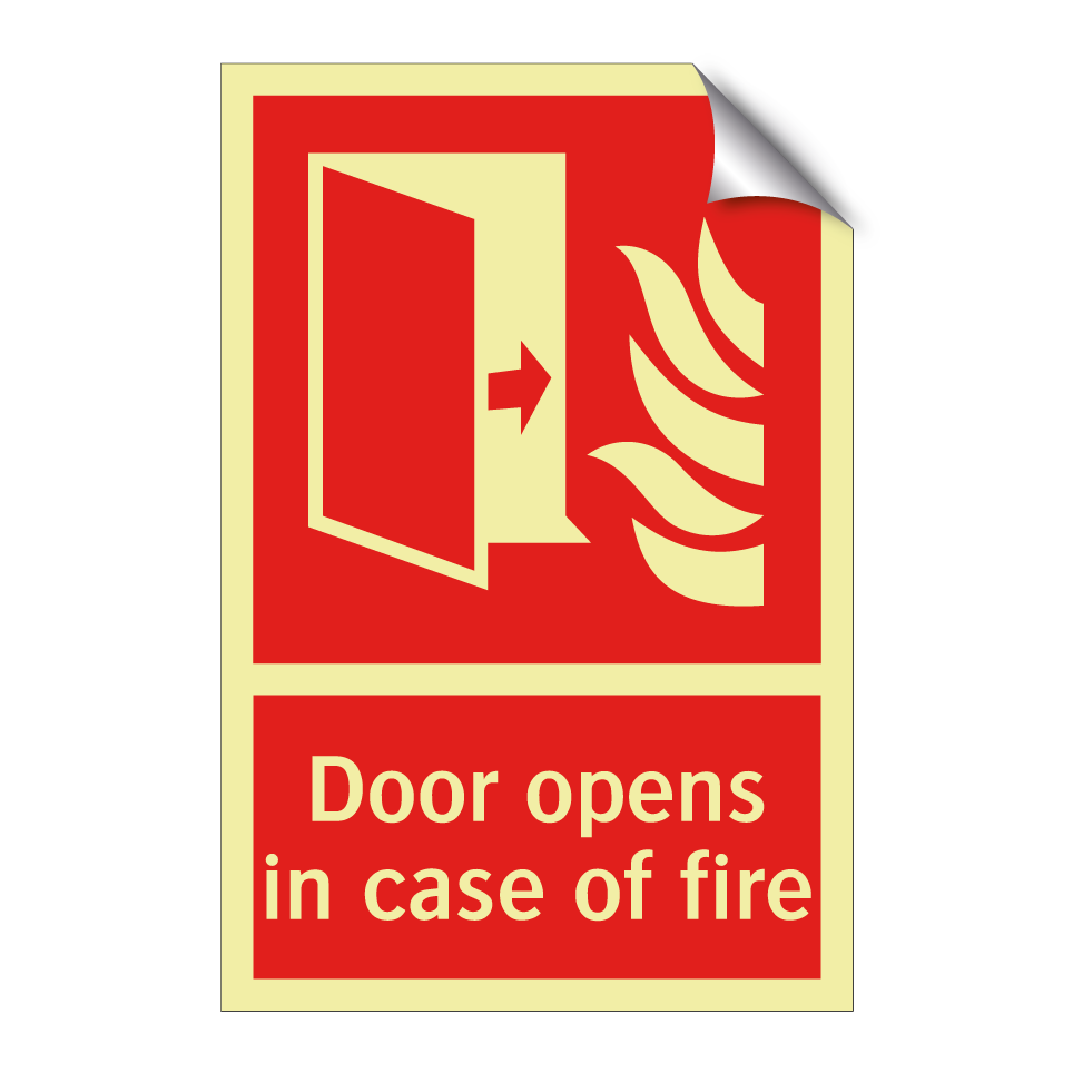 Door opens in case of fire