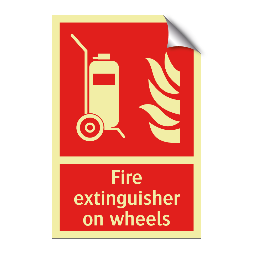 Fire extinguisher on wheels