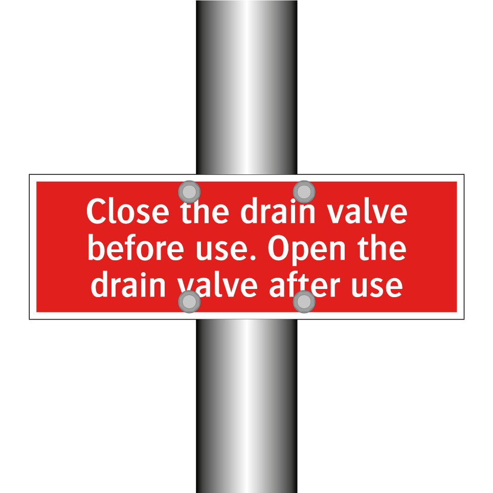 Close the drain valve before use. Open the drain valve after use