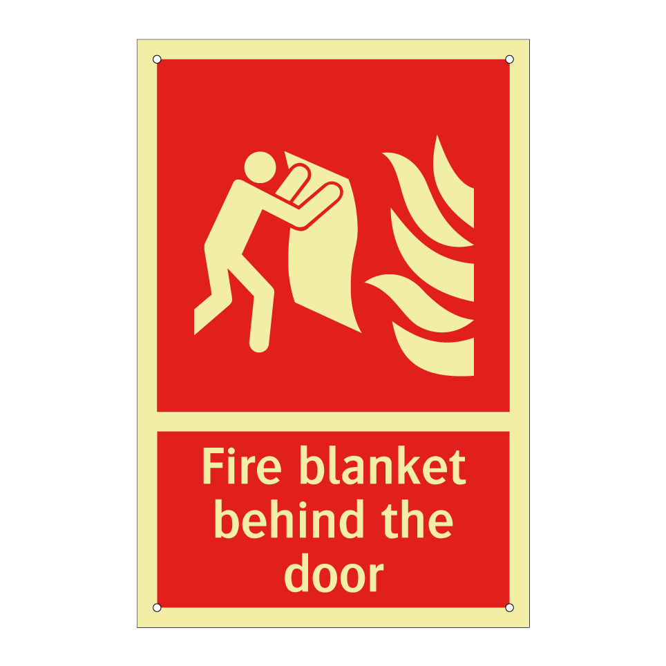 Fire blanket behind the door
