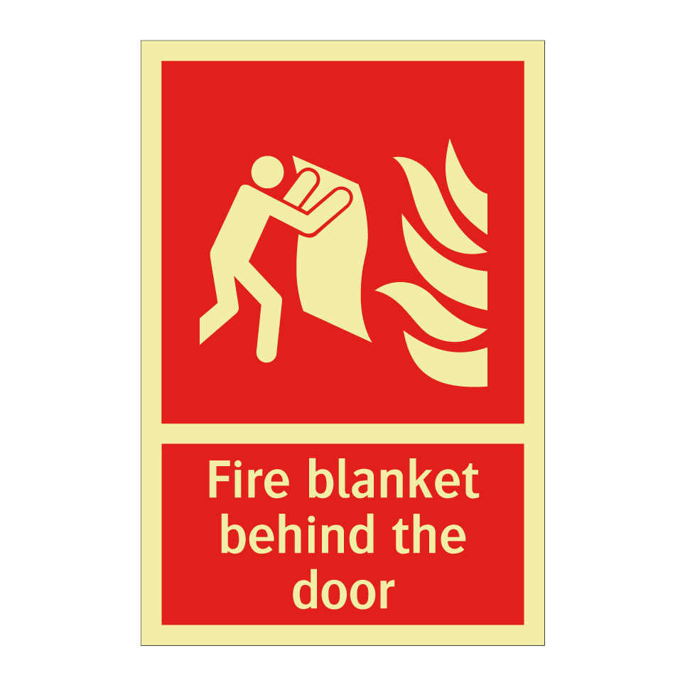 Fire blanket behind the door