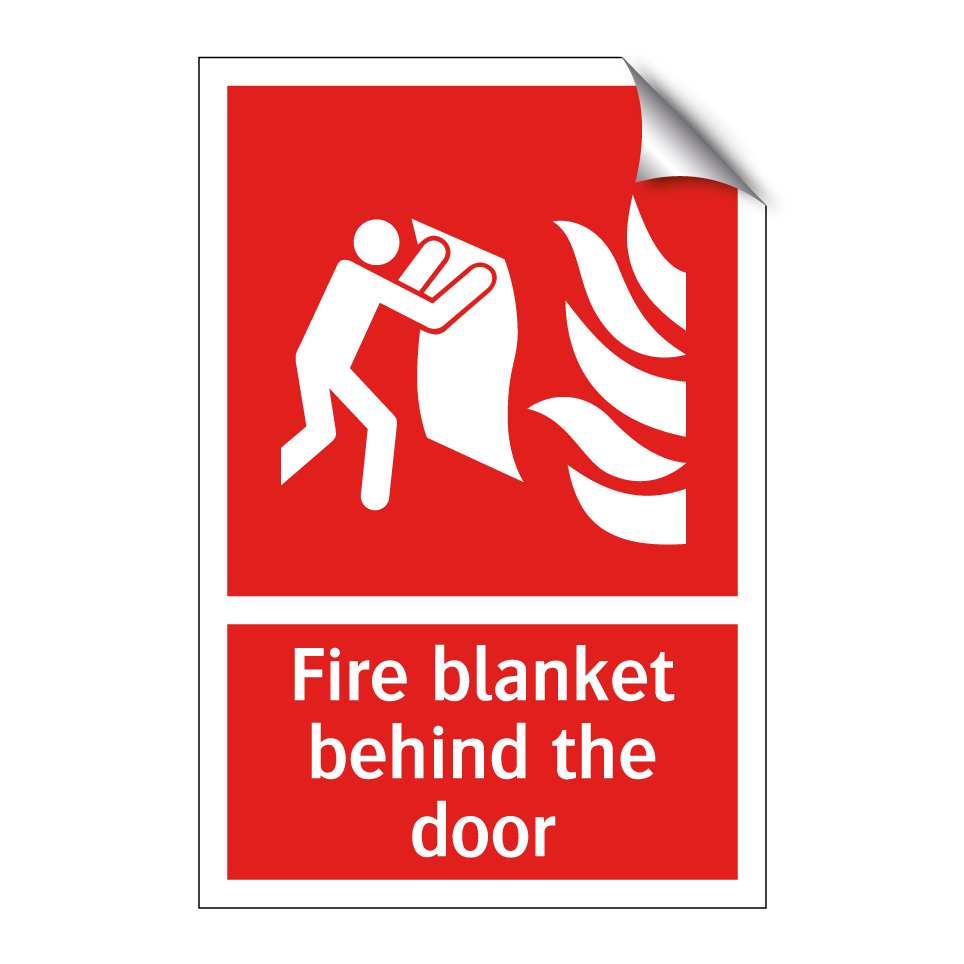 Fire blanket behind the door