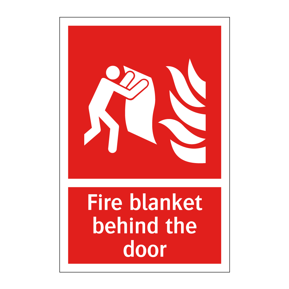 Fire blanket behind the door