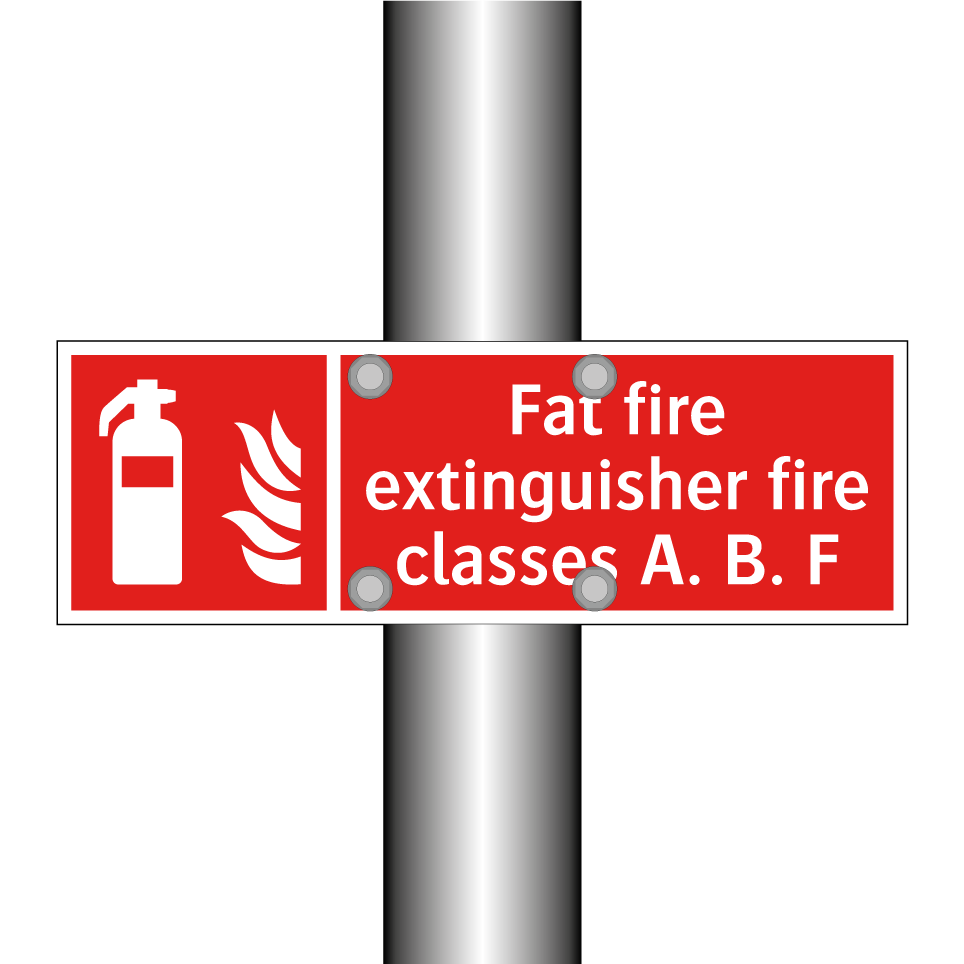 Fat fire extinguisher fire classes A. B. F