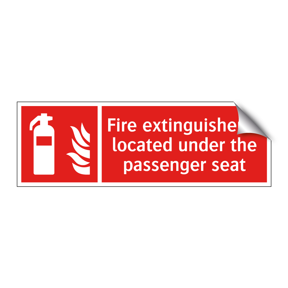 Fire extinguisher is located under the passenger seat