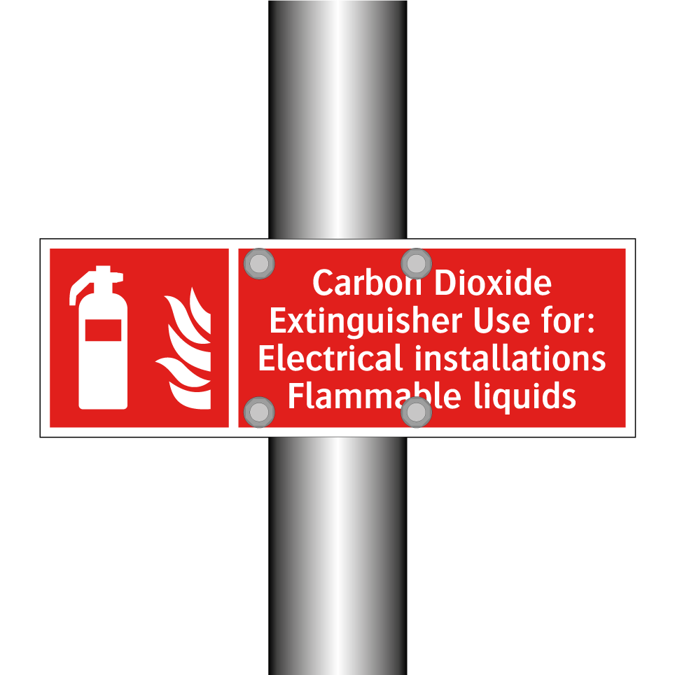 Carbon Dioxide Extinguisher Use for: Electrical installations Flammable liquids