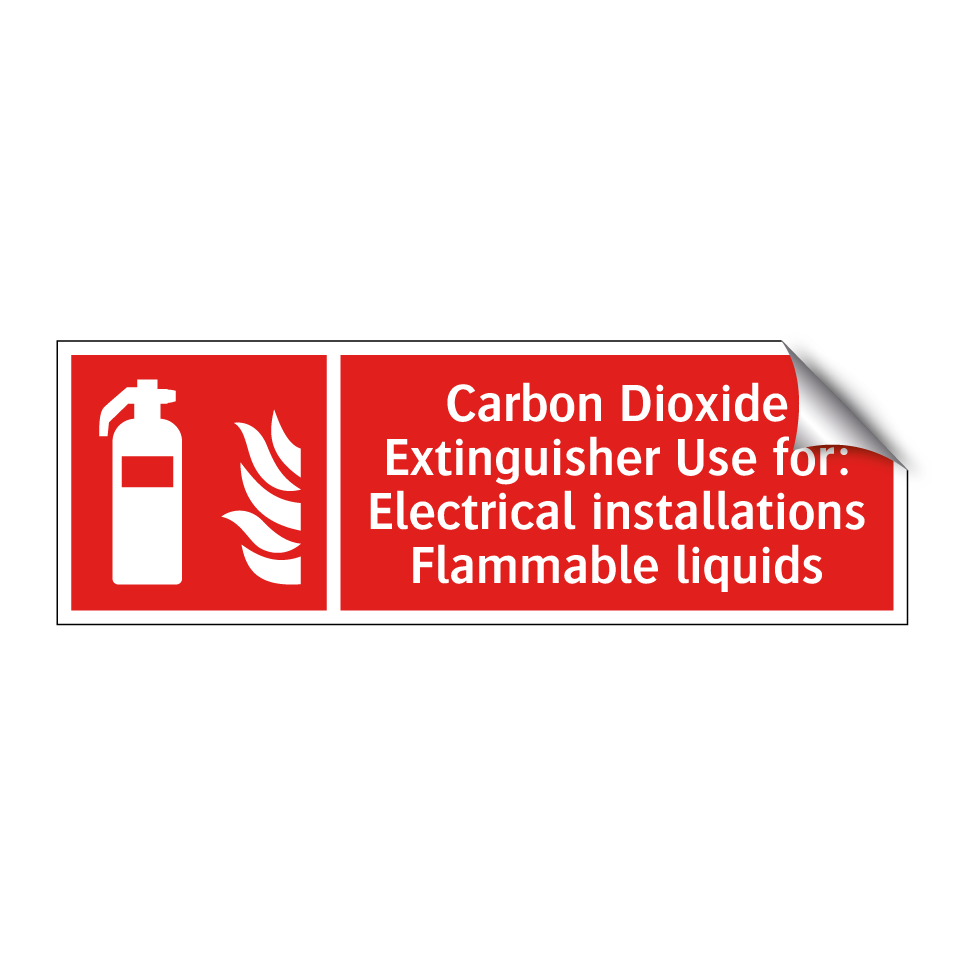 Carbon Dioxide Extinguisher Use for: Electrical installations Flammable liquids